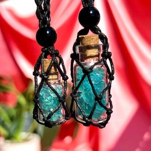 Natural Raw Neon Blue Apatite, Raw Crystal Necklace, Natural Stone Necklace